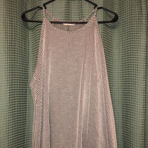 Green and White Pin Stripe A-Line Tank Top